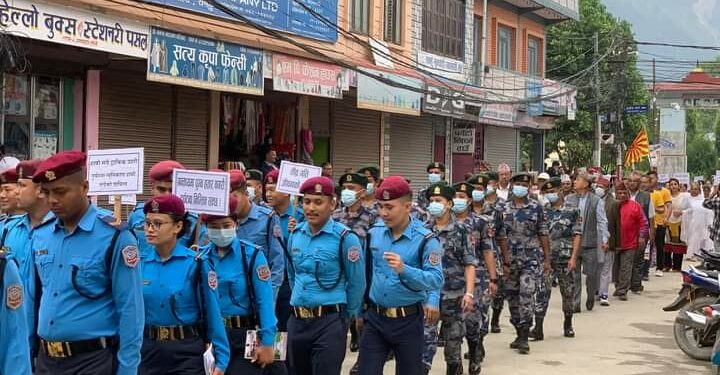 ट्राफिक सप्ताहन्तको अवसरमा दमाैलीमा प्रभातफेरी