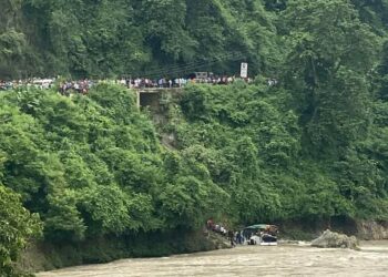 त्रिशूलीमा बस खस्दा ८ जनाको मृत्यु