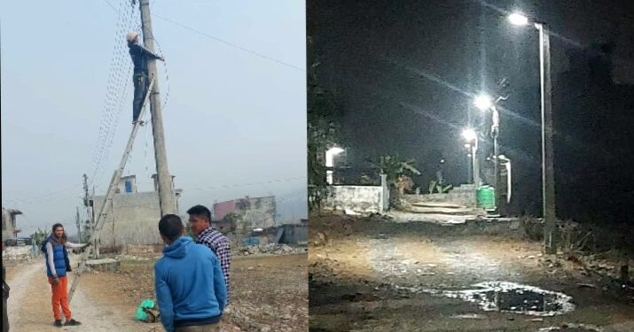 क्लबद्धारा टोलमा सडक बत्ति जडान