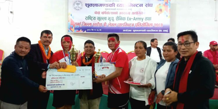 राष्ट्रिय भूपू सैनिक ब्याडमिन्टन प्रतियोगितामा कास्की प्रथम