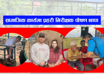 गौ सेवामा प्रहरी निरीक्षक पोषण थापा