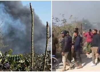 यति एअरलाइन्सको विमान पोखरामा दुर्घटना