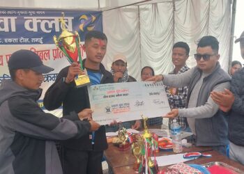 एकता क्लबद्धारा आयोजित भलिबल प्रतियोगिताको उपाधि दस्घालाई