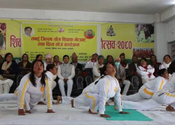 धाममा तनहुँ जिल्लाभित्रका योग शिक्षकको भेट
