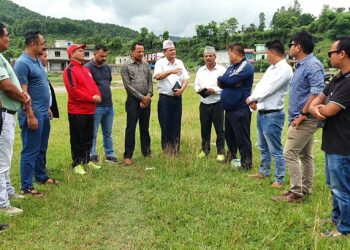नवौ राष्ट्रिय खेलकुदको लागी मैदान निरीक्षण