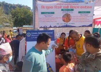 एकादशी मेलामा लायन्सले निशुल्क पानी वितरण गर्ने