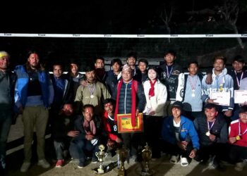 घरेडीमा सम्पन्न भलिबल प्रतियोगितामा सनराइज प्रथम