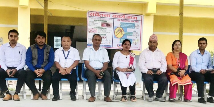 जनकल्याणका विद्यार्थीलाई आँखा पाक्ने राेगकाे सम्बन्धि सचेतना