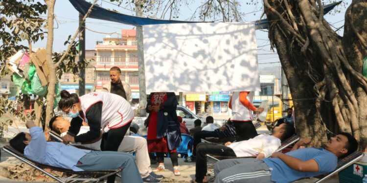 खैरेनीटारमा आयोजित रक्तदानमा ५२ पिन्ट रगत संकलन