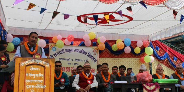 सरस्वती नमुना विद्यालयको भवनको उद्घाटन